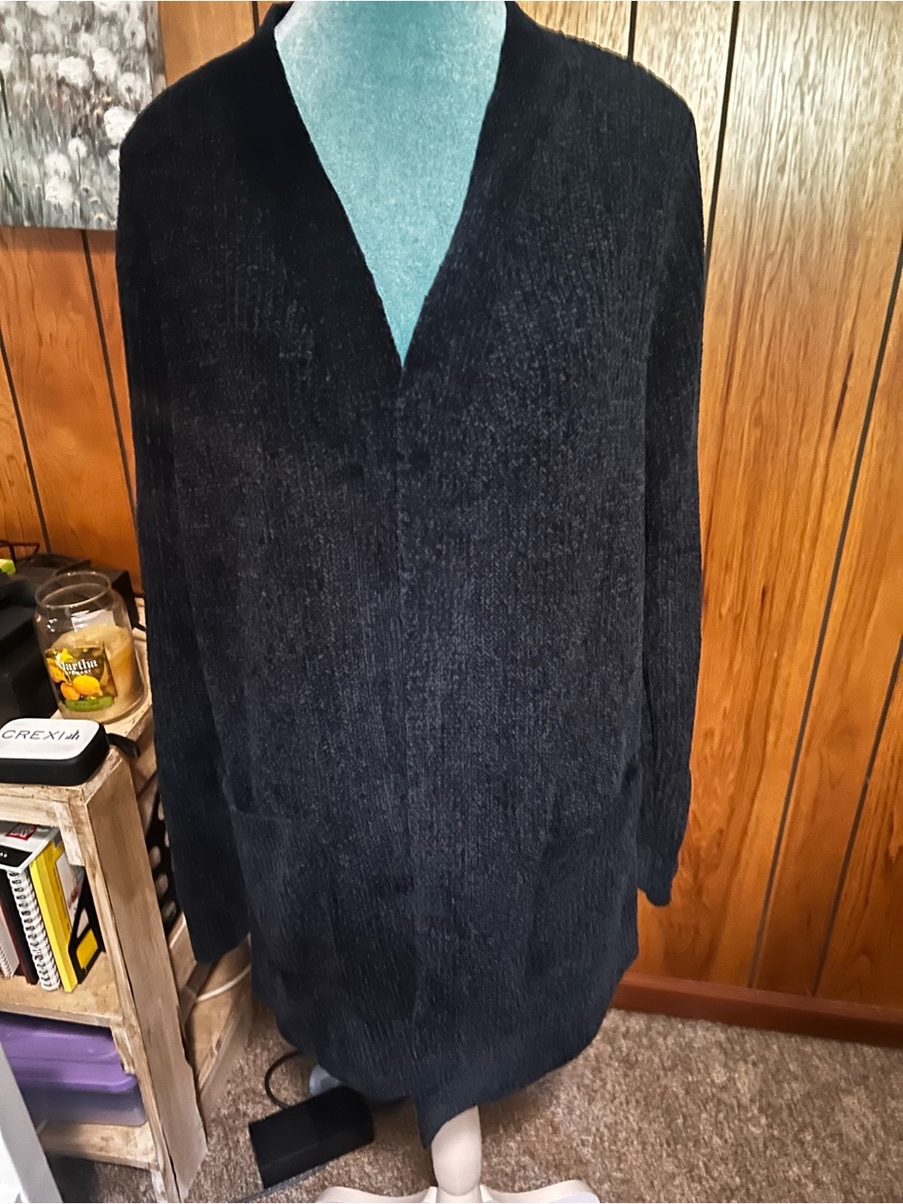 Matty M Black V-Neck Women's Cardigan Sweater
